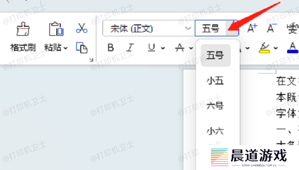 在文档编辑软件中调整字体大小