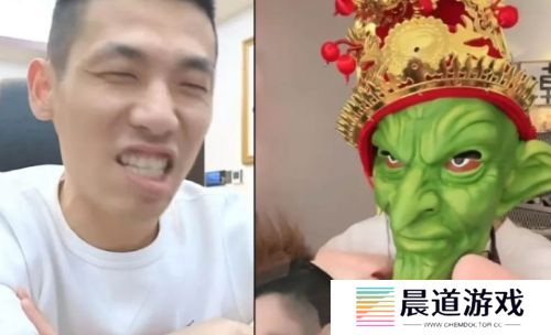 旭旭宝宝连麦搞怪女主播，现场装扮哥布林玩梗，头套一摘网友不淡定了