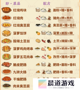 桃源深处有人家食来运转菜谱有什么3